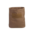 MOLLE Folding Utility Pouch in Coyote Brown with open top and hook-and-loop patch panel, front view