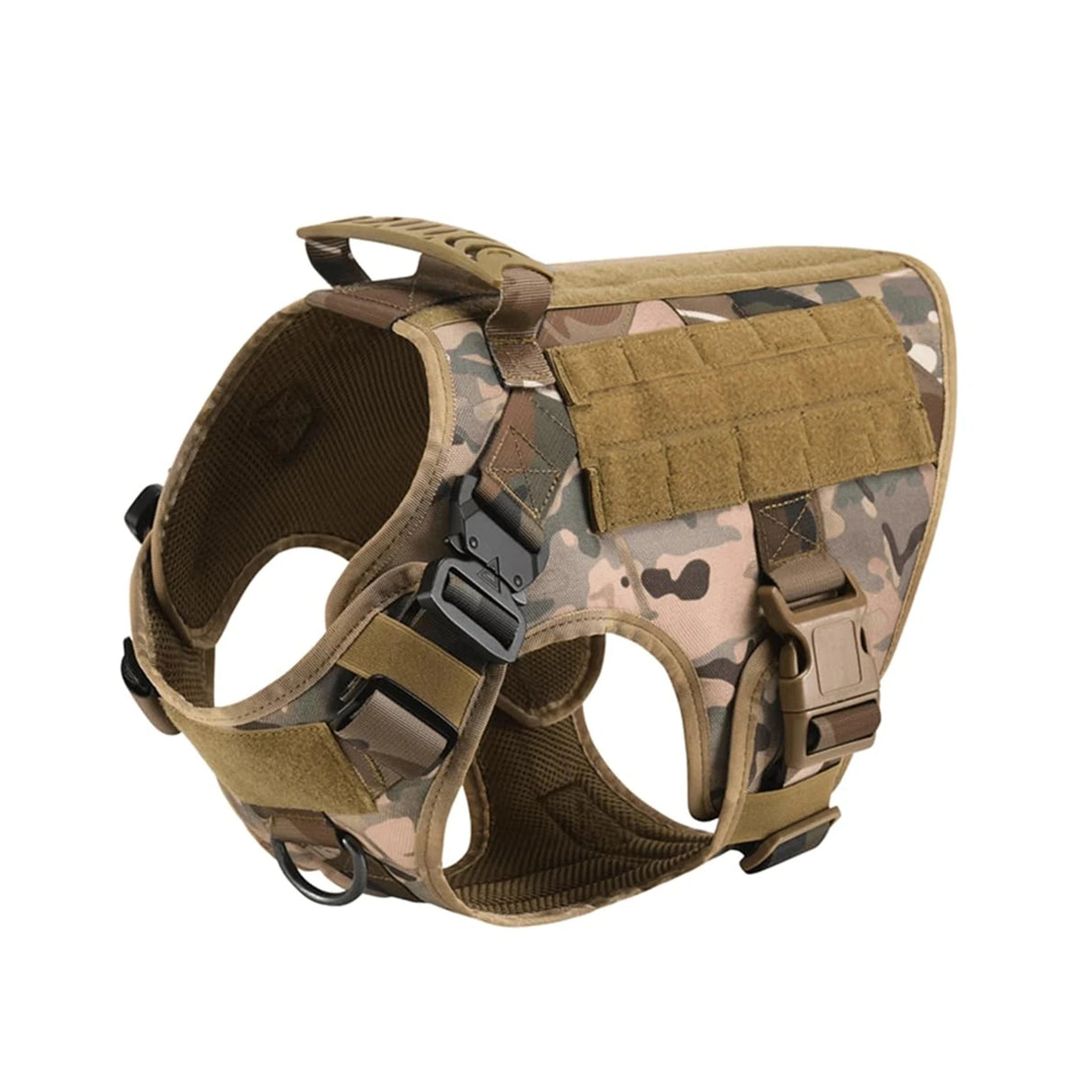 Tactical Dog Harness with Molle Pouches and Leash