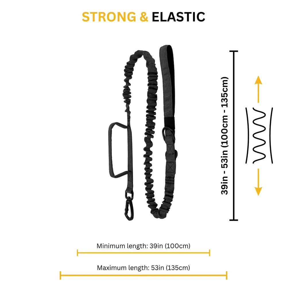 Tactical Bungee Leash elastic length diagram