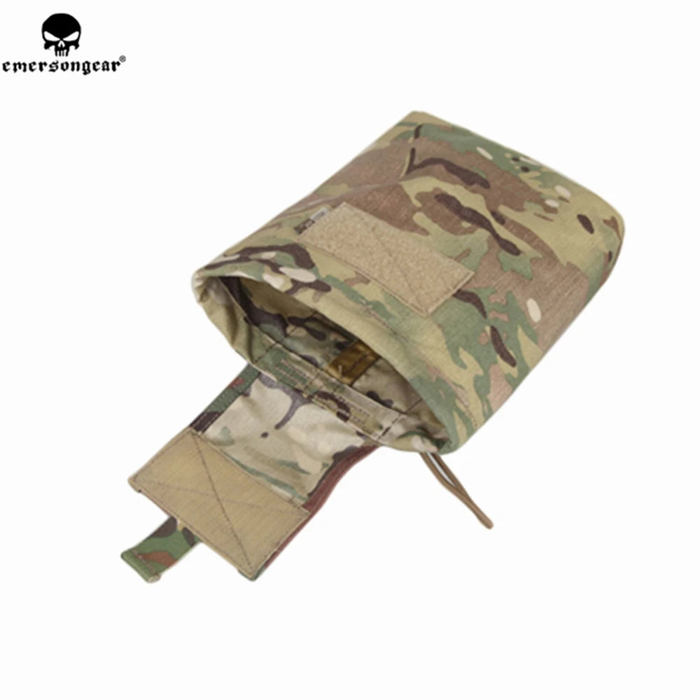 MOLLE Folding Utility Pouch in Multicam with the flap open showing the open top