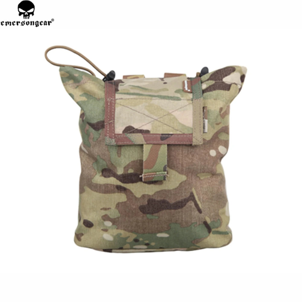 MOLLE Folding Utility Pouch in Multicam, front view with drawstring loop
