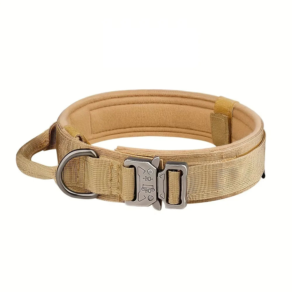 Coyote Brown Tactical Dog Collar with Control Handle