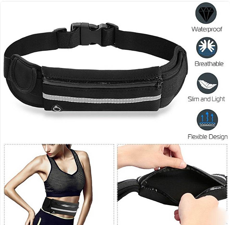 Waterproof Handler Waist Pack in Black with zippered main pocket