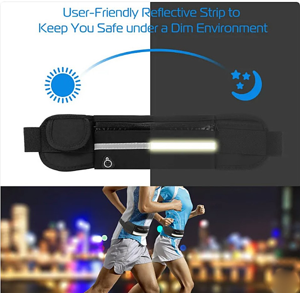 Handler Waist Pack reflective strip glowing at night